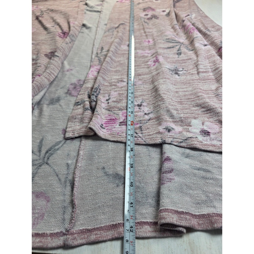 Torrid Womens 4 Floral Duster Cardigan Pink Space Dye High Low Boho Cottagecore - Picture 5 of 7